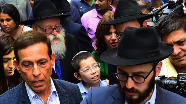 Moshe Holtzberg, arrives at Nariman House, home to the Mumbai chapter of the Chabad-Lubavitch Jewish movement, on January 16, 2018. (Vijayanand Gupta / HT Photo) Moshe Holtzberg, arrives at Nariman House, home to the Mumbai chapter of the Chabad-Lubavitch Jewish movement, on January 16, 2018. (Vijayanand Gupta / HT Photo)