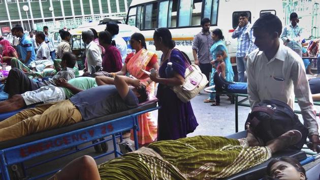Patients and relatives wait outside the emergency ward of Delhi’s AIIMS Hospital, one of northern India’s largest provider of medical care, on September 15, 2015. This year’s annual government budget is expected to spend 11% on public health. (Saumya Khandelwal/ HT photo) Patients and relatives wait outside the emergency ward of Delhi’s AIIMS Hospital, one of northern India’s largest provider of medical care, on September 15, 2015. This year’s annual government budget is expected to spend 11% on public health. (Saumya Khandelwal/ HT photo)