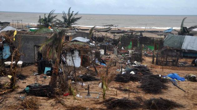 Nuanolia Nuagaon in Ganjam, Odisha, that was damaged by cyclone Phailin in 2013.(Arabinda Mahapatra/HT File Photo)