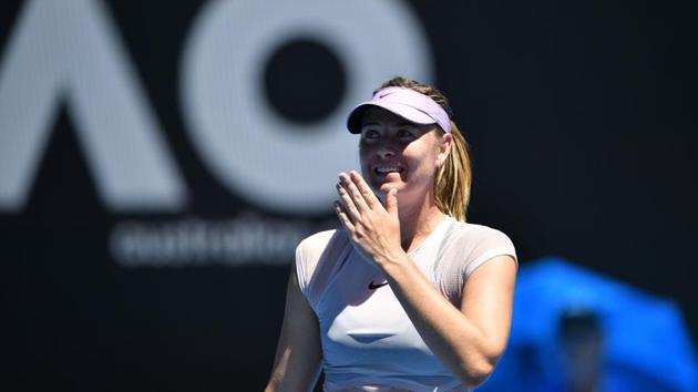 Russia's Maria Sharapova reacts after beating Latvia's Anastasija Sevastova in their women's singles second round match on Day 4 of the Australian Open tennis tournament in Melbourne. (AFP) Russia's Maria Sharapova reacts after beating Latvia's Anastasija Sevastova in their women's singles second round match on Day 4 of the Australian Open tennis tournament in Melbourne. (AFP)