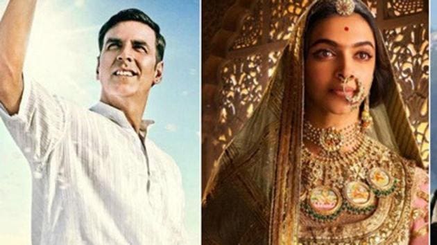 Akshay Kumar and Deepika Padukone in a still from Pad Man and Padmaavat respectively. Akshay Kumar and Deepika Padukone in a still from Pad Man and Padmaavat respectively.