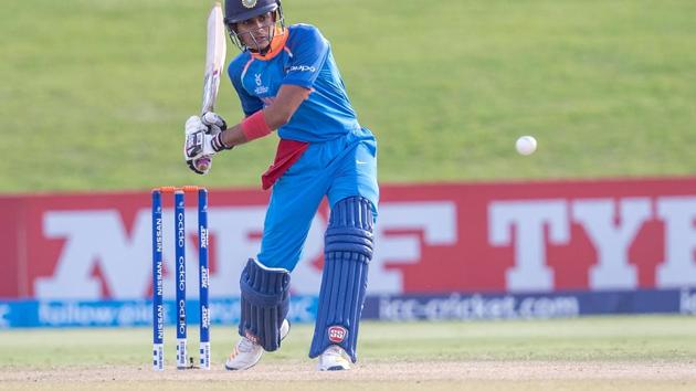 Shubman Gill in action for India against Zimbabwe on Friday. Get full cricket score of ICC U-19 Cricket World Cup, India vs Zimbabwe, here.(ICC)