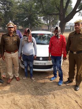 The second accused (in red shirt) was arrested on Friday morning and the Maruti Swift used in the crime was also recovered from him. (HT PHOTO) The second accused (in red shirt) was arrested on Friday morning and the Maruti Swift used in the crime was also recovered from him. (HT PHOTO)