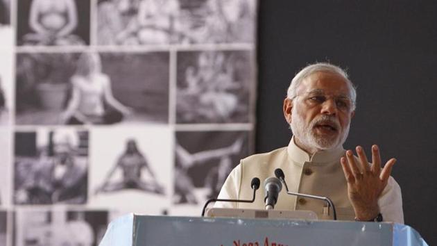 Indian Prime Minister Narendra Modi speaks after inaugurating the International Conference on Frontiers in Yoga Research and its Applications in Jigani, near Bangalore, India. (AP File Photo) Indian Prime Minister Narendra Modi speaks after inaugurating the International Conference on Frontiers in Yoga Research and its Applications in Jigani, near Bangalore, India. (AP File Photo)