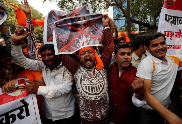 After the Supreme Court order staying the ban by four states on the release of Sanjay Leela Bhansali’s ‘Padmaavat’, the Uttar Pradesh government is gearing up for the film’s January 25 release despite continued opposition from Rajput bodies. Rajasthan, Gujarat, Madhya Pradesh and Haryana governments had earlier banned the screening of the movie in their states. (Reuters / Danish Siddiqui)