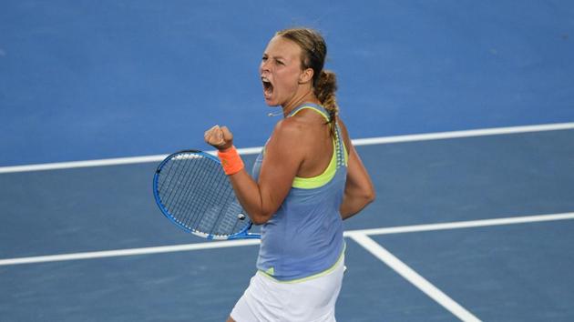 Anett Kontaveit (EST x32) stunned Jelena Ostapenko (LAT x7) 6-3, 1-6, 6-3. (AFP) Anett Kontaveit (EST x32) stunned Jelena Ostapenko (LAT x7) 6-3, 1-6, 6-3. (AFP)
