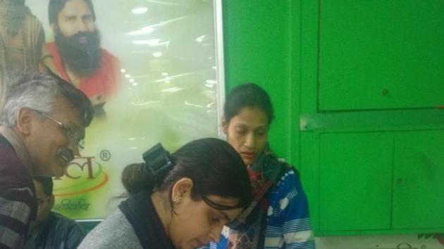 BEST QUALITY AVAILABLE: Officials of Food Safety and Drug Administration department shut down Patanjali mega store in Noida sector 110 **Pic received on January 20, 2018 (Please check with Ruwa altaf for details) BEST QUALITY AVAILABLE: Officials of Food Safety and Drug Administration department shut down Patanjali mega store in Noida sector 110 **Pic received on January 20, 2018 (Please check with Ruwa altaf for details)