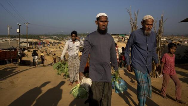 Rohingya refugees at the Kutupalong refugee camp near Cox's Bazar in Bangladesh. More than 650,000 Rohingya Muslims poured into Bangladesh after Myanmar's military launched a crackdown against them. (AP) Rohingya refugees at the Kutupalong refugee camp near Cox's Bazar in Bangladesh. More than 650,000 Rohingya Muslims poured into Bangladesh after Myanmar's military launched a crackdown against them. (AP)