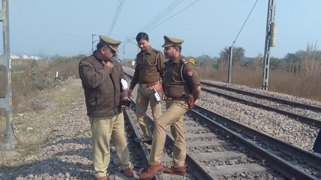 A 30-year-old man was allegedly found dismantling the fishplates from the railway track near Murad Nagar railway station on Friday morning. (HT Photo) A 30-year-old man was allegedly found dismantling the fishplates from the railway track near Murad Nagar railway station on Friday morning. (HT Photo)