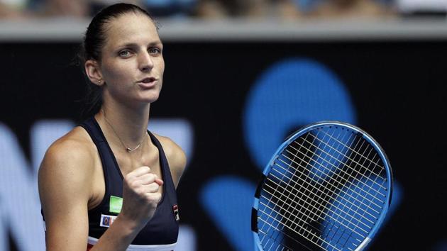 Karolina Pliskova also had a tough test, beating fellow Czech Lucie Safarova 7-6 (8/6), 7-5. (AP) 