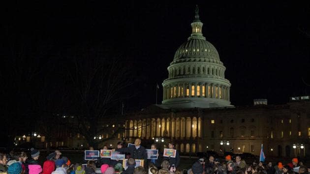 Senator Cory Booker speaks at a rally outside the US Capital on January 19 in Washington, DC.(AFP Photo)