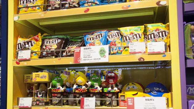 M&M candies at a shelf at Dubai airport (Representative image) M&M candies at a shelf at Dubai airport (Representative image)