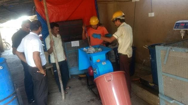 The waste treatment setup at Raheja Classique in Andheri (West).(HT photo)