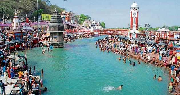 The Namami Gange project was launched with a sanctioned budget of Rs 20,000 crore in 2014.(HT Files)