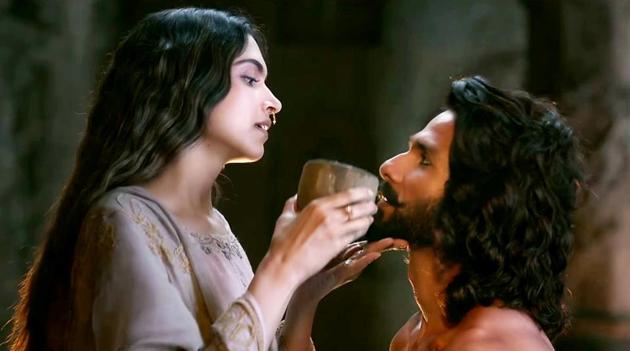 Deepika Padukone and Shahid Kapoor in a still from Padmaavat.