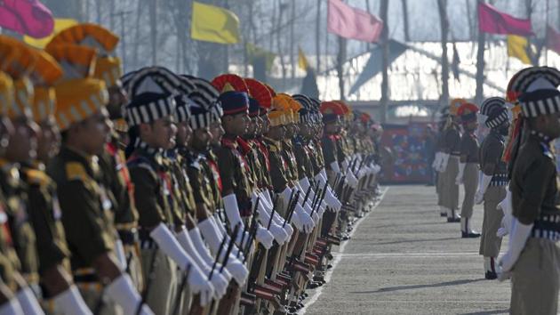 At least 472 new police recruits completed their training course and are ready to discharge their professional duties. (Waseem Andrabi /HT) At least 472 new police recruits completed their training course and are ready to discharge their professional duties. (Waseem Andrabi /HT)