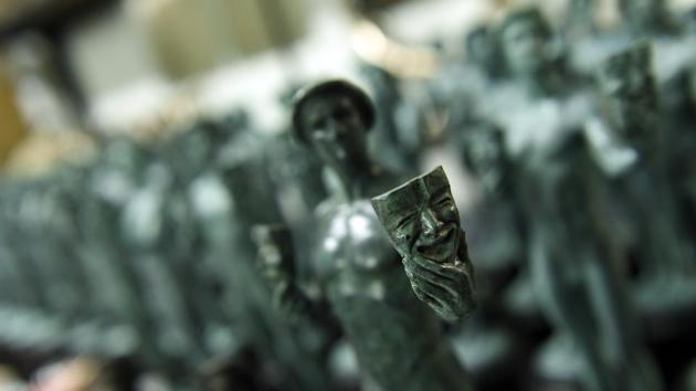 Actor statuettes are pictured at the American Fine Arts Foundry in Burbank. (Chris Pizzello/Invision/AP) Actor statuettes are pictured at the American Fine Arts Foundry in Burbank. (Chris Pizzello/Invision/AP)