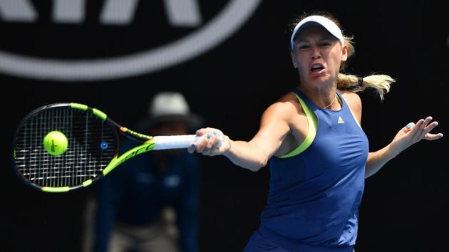Caroline Wozniacki needed just over an hour to beat Magdalena Rybarikova 6-3 6-0 in the fourth round. (AFP) Caroline Wozniacki needed just over an hour to beat Magdalena Rybarikova 6-3 6-0 in the fourth round. (AFP)
