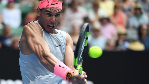 Rafa Nadal survived a mid-match surge from Diego Schwartzman to prevail 6-3, 6-7(4), 6-3, 6-3 in the fourth round. (AFP) Rafa Nadal survived a mid-match surge from Diego Schwartzman to prevail 6-3, 6-7(4), 6-3, 6-3 in the fourth round. (AFP)