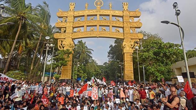 The three-kilometre march will start from Chaityabhoomi in Shivaji Park at 4pm.(HT File Photo)