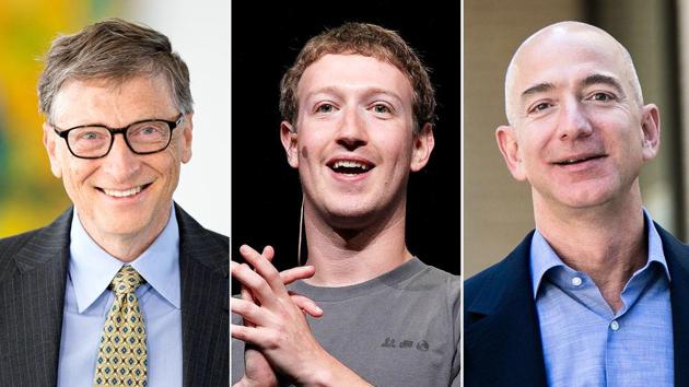 According to the 2017 Forbes rich list Microsoft’s Bill Gates, Facebook’s Mark Zuckerberg and Amazon’s Jeff Bezos are among top five richest on the plant.(File Photo)