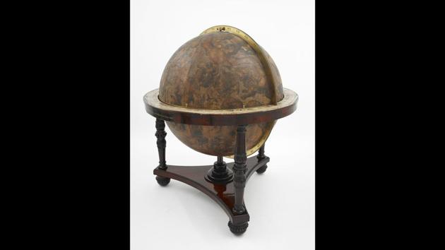 Celestial Globe, Vincenzo Coronelli, Orbis Coelestis Typus. Using augmented reality technology in collaboration with Google Arts & Culture, visitors can virtually spin the globe to explore ancient constellations. (British Library Board) Celestial Globe, Vincenzo Coronelli, Orbis Coelestis Typus. Using augmented reality technology in collaboration with Google Arts & Culture, visitors can virtually spin the globe to explore ancient constellations. (British Library Board)