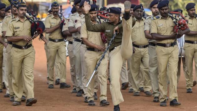 The rehearsals for Republic Day parade are in full swing. (Kunal Patil / HT Photo) The rehearsals for Republic Day parade are in full swing. (Kunal Patil / HT Photo)