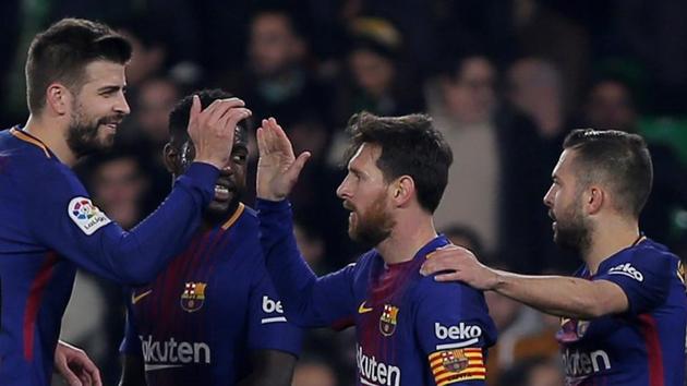 Barcelona were aided by goals from Lionel Messi and Luis Suarez as they extended their lead in the La Liga standings (REUTERS) Barcelona were aided by goals from Lionel Messi and Luis Suarez as they extended their lead in the La Liga standings (REUTERS)