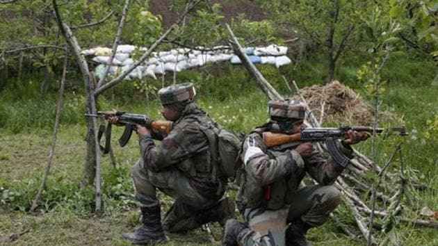 Indian army soldiers during a search operation in Shopian, about 60 Kilometers south of Srinagar.(AP File Photo)