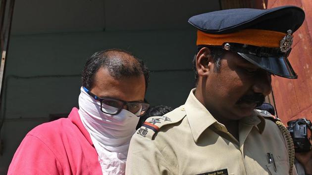One of the three accused produced in the court on Sunday. (Satyabrata Tripathy/HT Photo) One of the three accused produced in the court on Sunday. (Satyabrata Tripathy/HT Photo)