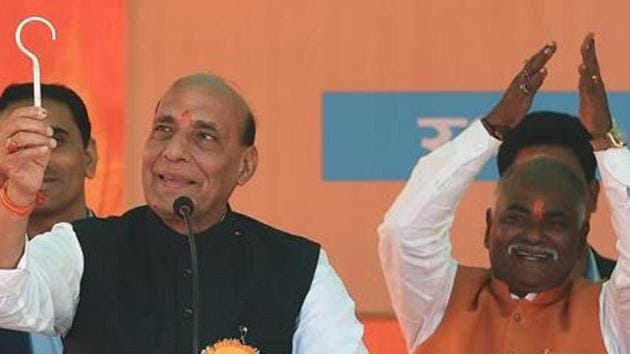 Union home minister Rajnath Singh speaks in Lucknow on Sunday. (PTI Photo) Union home minister Rajnath Singh speaks in Lucknow on Sunday. (PTI Photo)