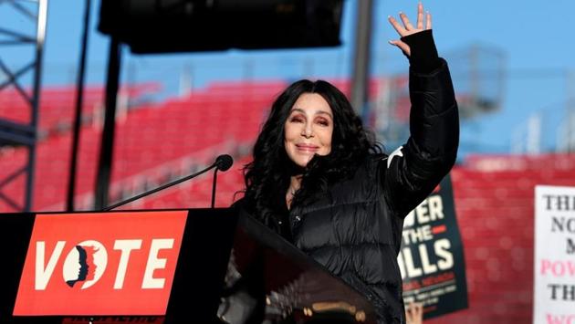 Cher waves at the conclusion of her remarks during the Women's March rally in Las Vegas. “This is one of the worst times in our history and that’s why I honestly believe that women are going to be the ones that fix it,” she told the crowd. “Stay strong and remember if you don’t have a vote, you don’t have a voice.” (Steve Marcus / REUTERS) Cher waves at the conclusion of her remarks during the Women's March rally in Las Vegas. “This is one of the worst times in our history and that’s why I honestly believe that women are going to be the ones that fix it,” she told the crowd. “Stay strong and remember if you don’t have a vote, you don’t have a voice.” (Steve Marcus / REUTERS)