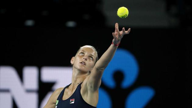 Karolina Pliskova in action during her Australian Open pre-quarterfinals match against Barbora Strycova.  Pliskova beat Strycova in three sets to book a quarterfinal match against top seed Simona Halep.REUTERS/Edgar Su (REUTERS) 