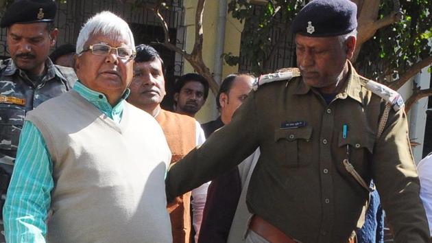 Rashtriya Janata Dal president Lalu Prasad on court premises in Ranchi last week. (HT File Photo) Rashtriya Janata Dal president Lalu Prasad on court premises in Ranchi last week. (HT File Photo)