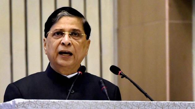 Chief Justice of India Dipak Misra addressing at the inauguration of the National Law Day in New Delhi.(PTI File Photo)