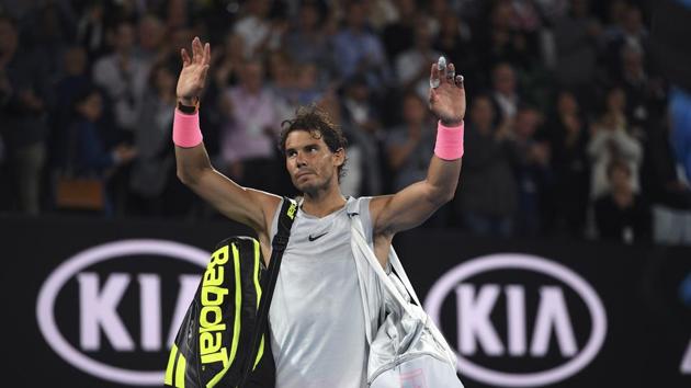 Rafael Nadal conceded the match at 6-3, 3-6, 7-6 (5), 2-6, 0-2. (AP) Rafael Nadal conceded the match at 6-3, 3-6, 7-6 (5), 2-6, 0-2. (AP)