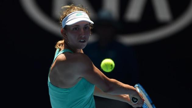Belgium's Elise Mertens hits a return against Ukraine's Elina Svitolina during their women's singles quarter-finals. (AFP) Belgium's Elise Mertens hits a return against Ukraine's Elina Svitolina during their women's singles quarter-finals. (AFP)