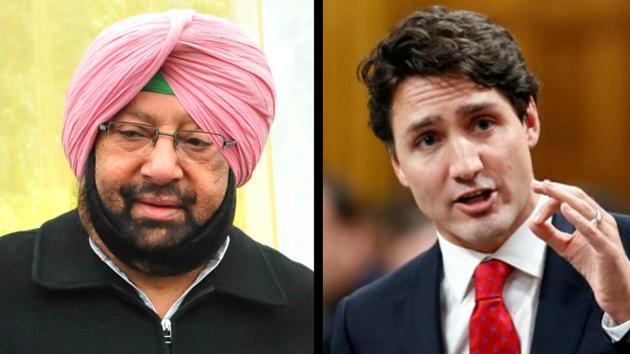 Capt Amarinder Singh and Justin Trudeau. (HT Photo) Capt Amarinder Singh and Justin Trudeau. (HT Photo)
