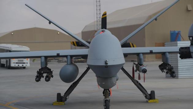 A US Air Force MQ-9 Reaper drone sits at Kandahar Air base in Afghanistan on January 23. (AFP File Photo) A US Air Force MQ-9 Reaper drone sits at Kandahar Air base in Afghanistan on January 23. (AFP File Photo)