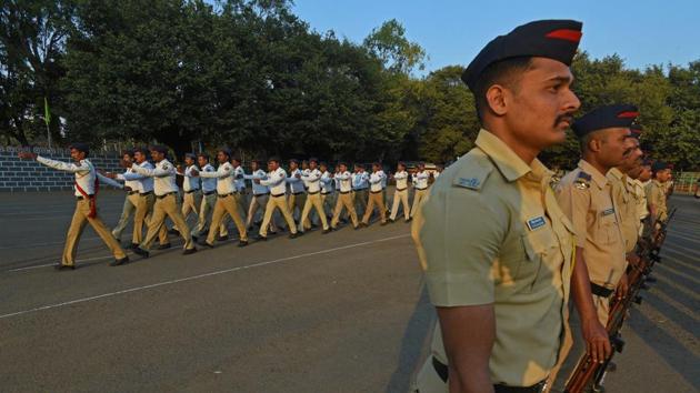 Traffic police personnel will also be present during the Republic Day parade in Pune. (Pratham Gokhale/HT Photo) 
