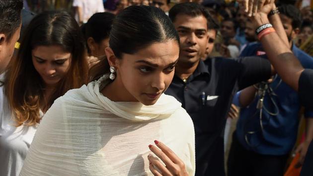 Deepika Padukone visited the Siddhivinayak Temple ahead of the film's release in Mumbai on January 23. (AFP) Deepika Padukone visited the Siddhivinayak Temple ahead of the film's release in Mumbai on January 23. (AFP)