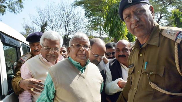 Rashtriya Janata Dal leader and former Bihar chief minister Lalu Prasad was on Wednesday sentenced to 5 years in prison in the third fodder scam case by a special CBI court in Ranchi. The case involved 56 accused, out of which 6 were acquitted by the court. (PTI) Rashtriya Janata Dal leader and former Bihar chief minister Lalu Prasad was on Wednesday sentenced to 5 years in prison in the third fodder scam case by a special CBI court in Ranchi. The case involved 56 accused, out of which 6 were acquitted by the court. (PTI)