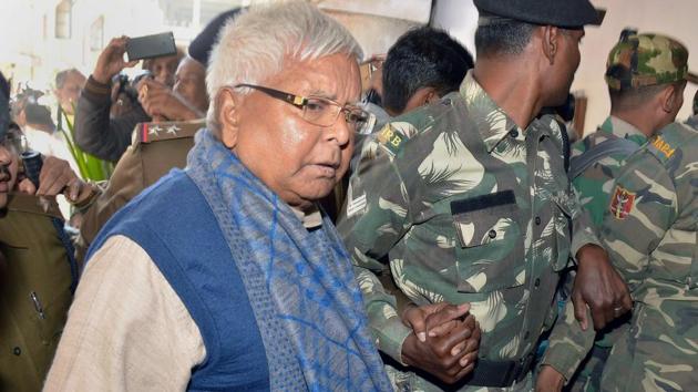 Former Bihar chief minister Lalu Prasad arrives at the special CBI court in Ranchi from Birsa Munda Jail in Ranchi on January 10. (PTI file) Former Bihar chief minister Lalu Prasad arrives at the special CBI court in Ranchi from Birsa Munda Jail in Ranchi on January 10. (PTI file)