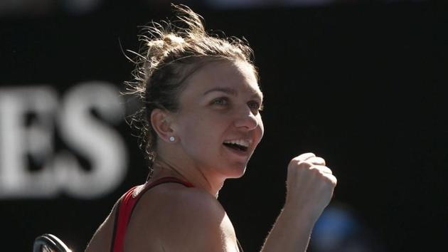 Simona Halep of Romania celebrates winning against Karolina Pliskova of Czech Republic 6-3, 6-2. (REUTERS)