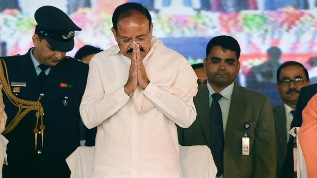 Vice President M Venkaiah Naidu said not a single inch of India’s land will be ceded to anyone, even as the neighbouring country continues to abet terrorism in Jammu and Kashmir. (PTI Photo) Vice President M Venkaiah Naidu said not a single inch of India’s land will be ceded to anyone, even as the neighbouring country continues to abet terrorism in Jammu and Kashmir. (PTI Photo)
