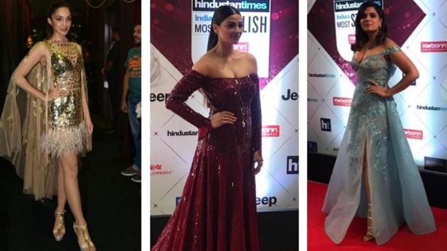 Kiara Advani, Daisy Shah and Richa Chadha oblige the shutterbugs. (HT Photo) Kiara Advani, Daisy Shah and Richa Chadha oblige the shutterbugs. (HT Photo)