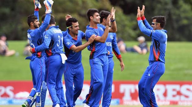 Mujeeb and legspinner Qais Ahmed took eight wickets between them as Afghanistan knocked the hosts out of the tournament. (ICC-Getty Images)