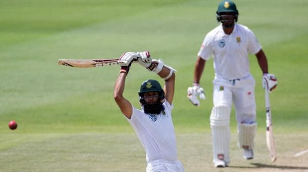 South Africa cricket team's Hashim Amla negotiates a tricky delivery during his innings of 61 in the first innings of the third Test vs Indian cricket team at the Wanderers in Johannesburg on Thursday. (REUTERS) South Africa cricket team's Hashim Amla negotiates a tricky delivery during his innings of 61 in the first innings of the third Test vs Indian cricket team at the Wanderers in Johannesburg on Thursday. (REUTERS)