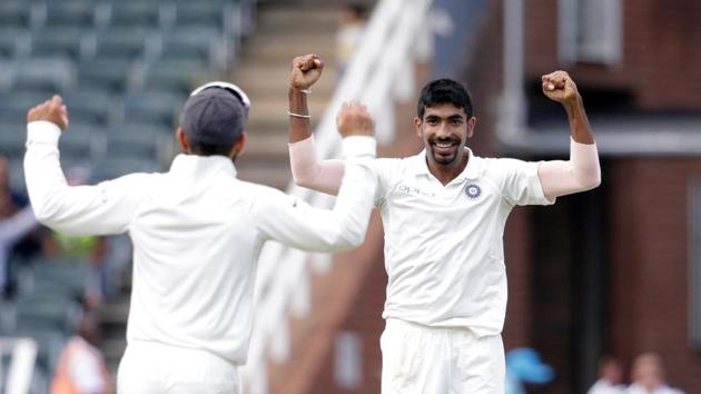 Jasprit Bumrah (R) got the dangerous Amla and also got the wickets of Du Plessis and De Kock. (AFP)