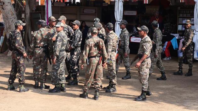 Meanwhile, with the Shri Rajput Karni Sena going leading protests in many parts of the country against Sanjay Leela Bhansali’s Padmaavat, authorities have taken additional security precautions. Mahipal Singh, the president of the fringe group, has warned that they will be protesting against the presence of Central Board of Film Certification (CBFC) chief Prasoon Joshi at the festival. (Himanshu Vyas / HT Photo) 
